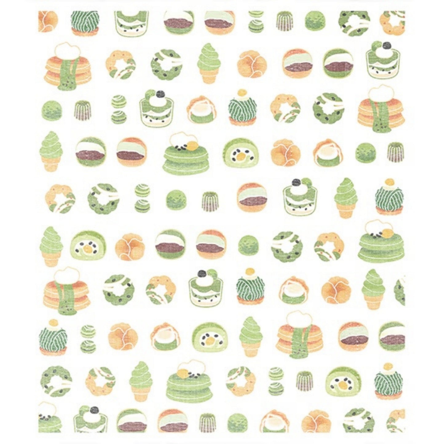 Printed Japanese Dishcloth - Japanese Matcha Sweets
