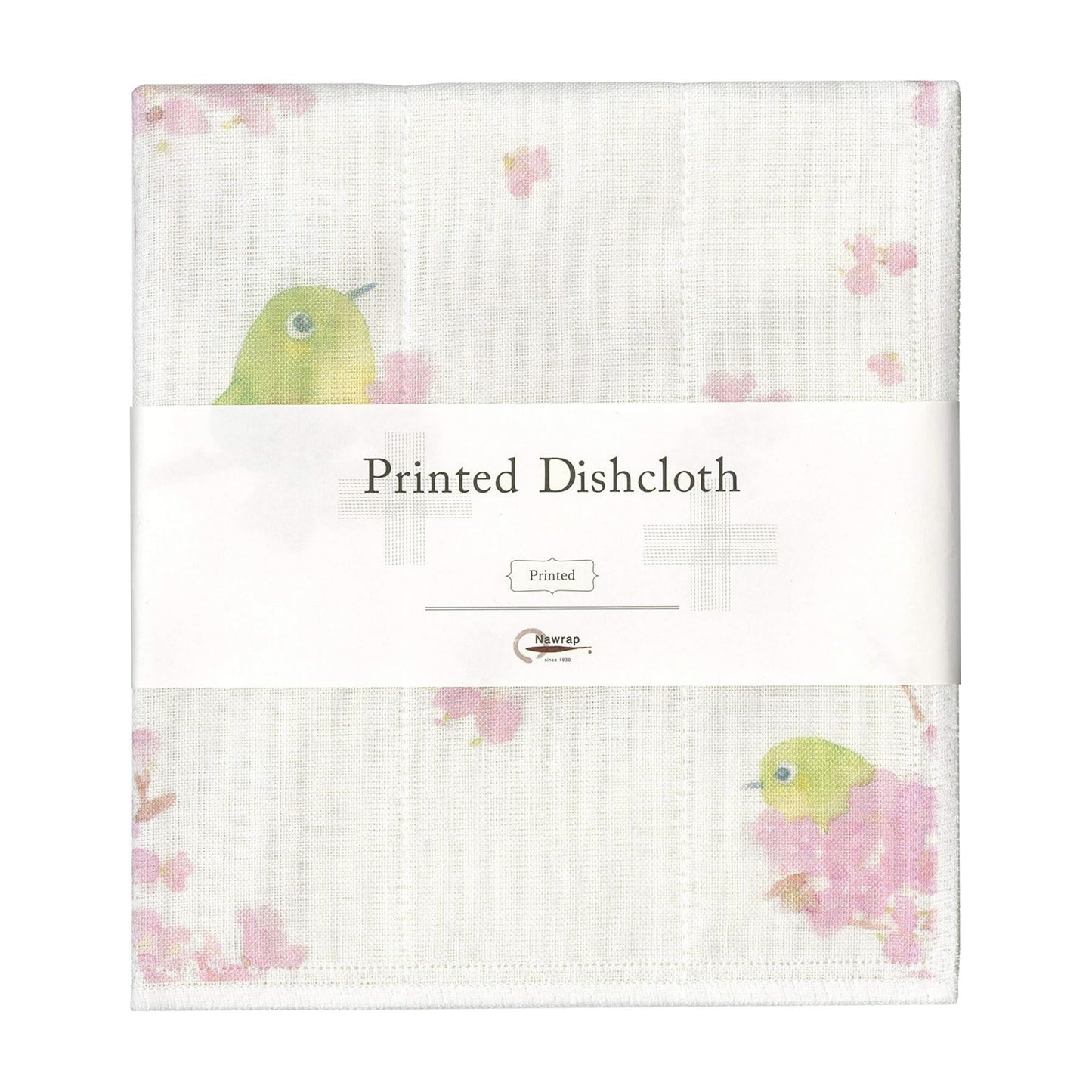 Printed Japanese Dishcloth - Japanese White-eye Bird