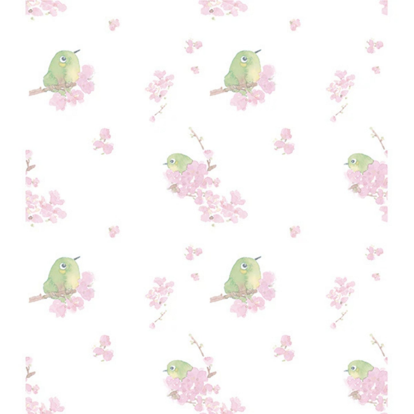 Printed Japanese Dishcloth - Japanese White-eye Bird