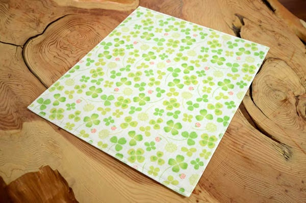 Printed Japanese Dishcloth - Lucky Clover