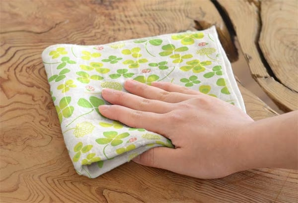 Printed Japanese Dishcloth - Lucky Clover