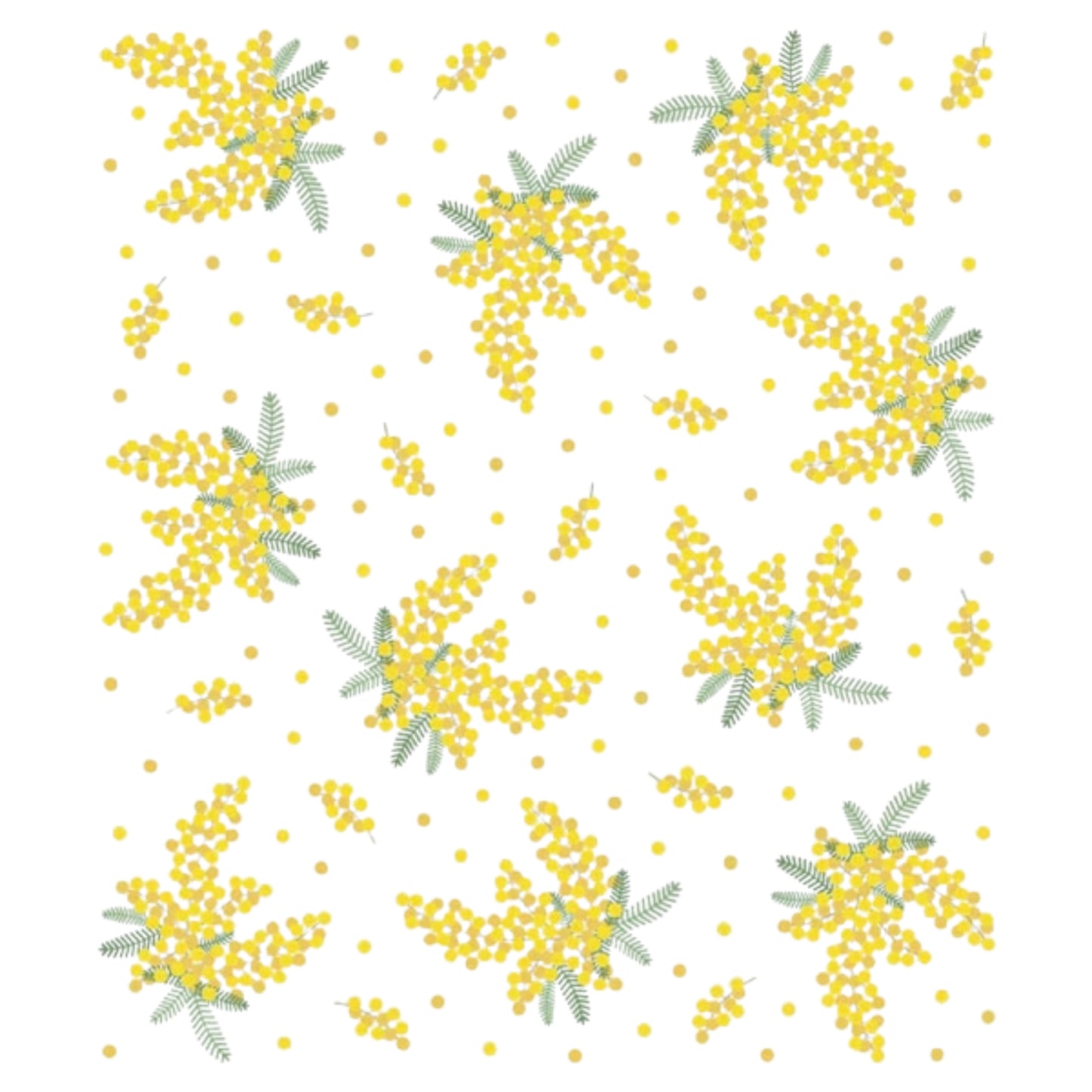 Printed Japanese Dishcloth - Mimosa Blossom