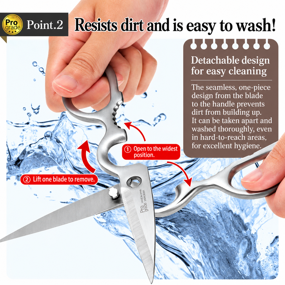 Pro Grade All Stainless Steel Multipurpose Kitchen Scissors 20.5cm