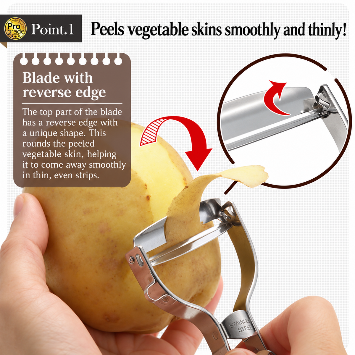Pro Grade Stainless Steel Sharp Peeler