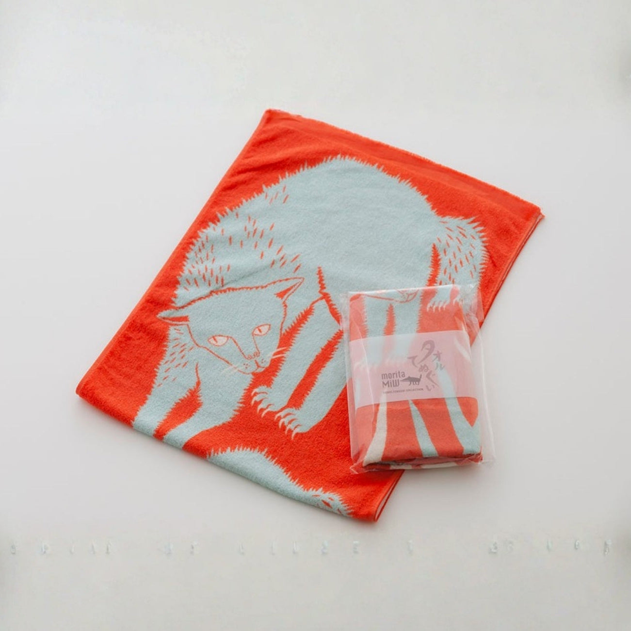 Towel Tenugui: Threatening Cat Parent and Child 90x34cm