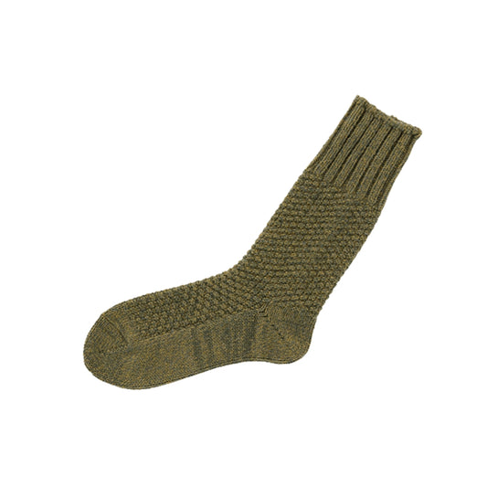 Wool Cotton Boots Socks - Moss Green
