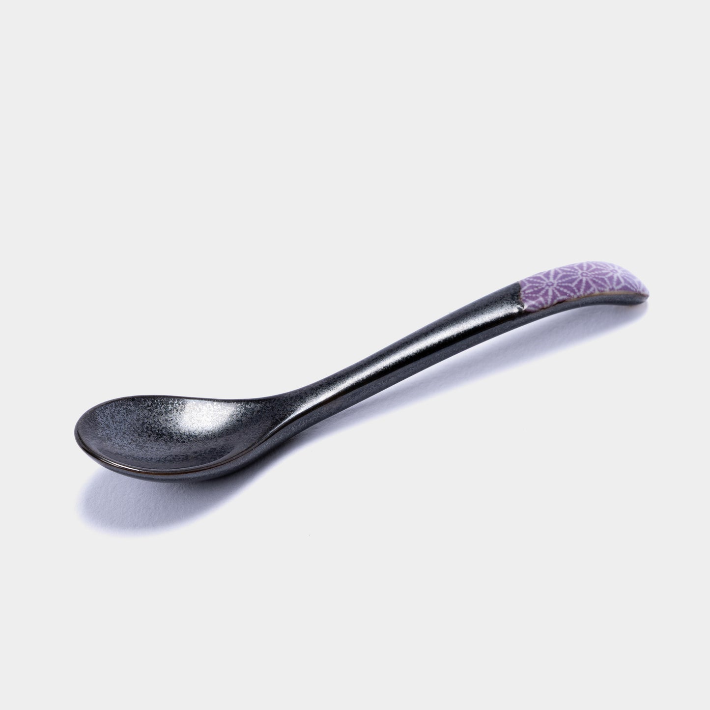 Purple Asanoha design small black spoon 12.5cm