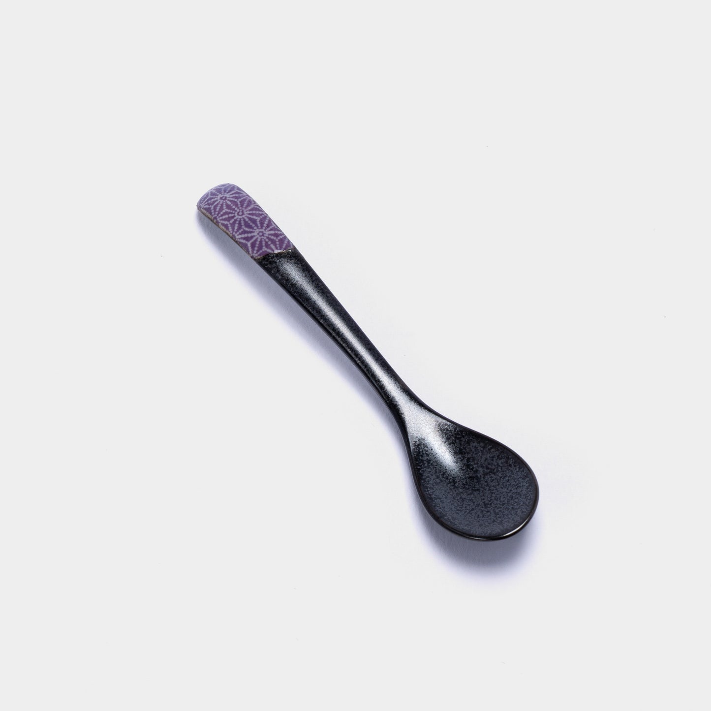 Purple Asanoha design small black spoon 12.5cm