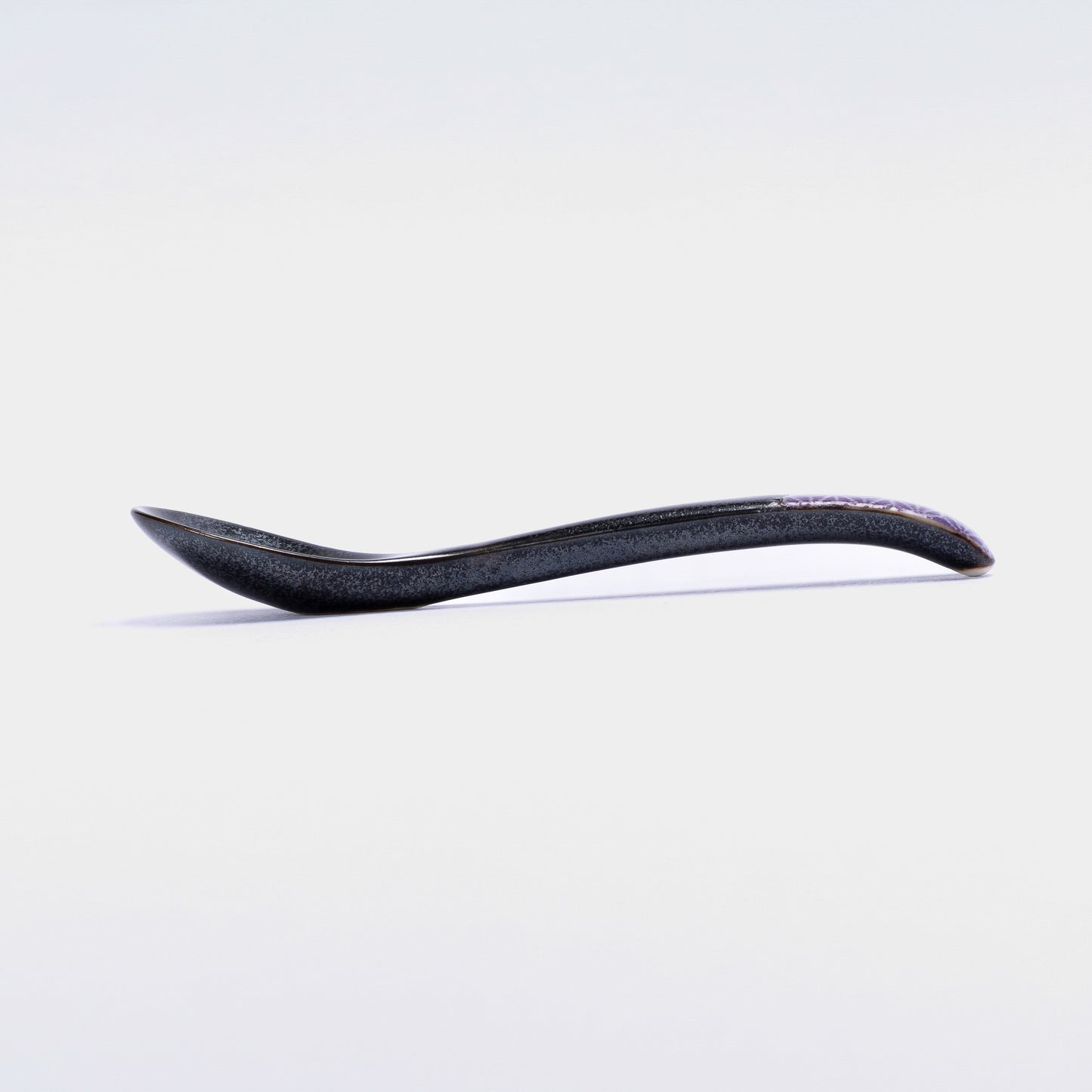 Purple Asanoha design small black spoon 12.5cm