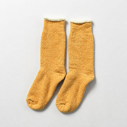 ROTOTO Double Face Wool & Cotton Crew Socks - Yellow