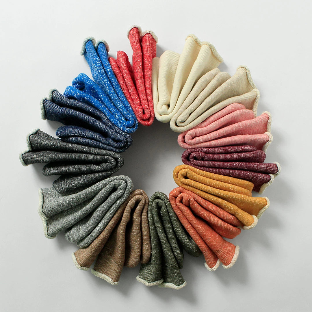 ROTOTO Double Face Wool & Cotton Crew Socks - Yellow