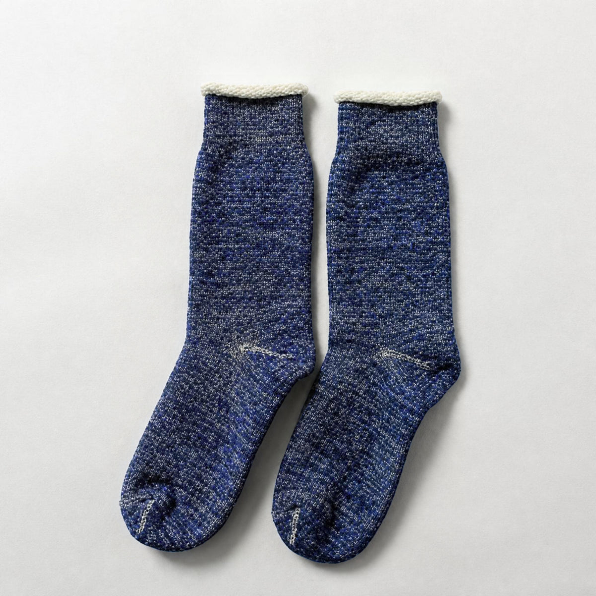ROTOTO Double Face Wool & Cotton Crew Socks - Deep Ocean