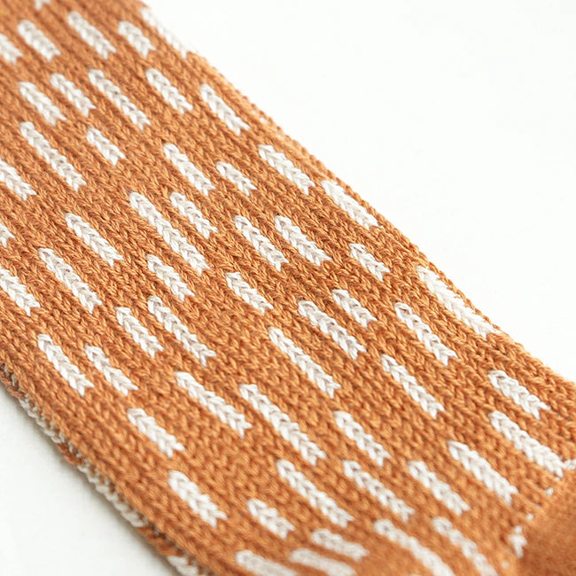 ROTOTO Raindrop Crew Socks - Dark Yellow / Ivory