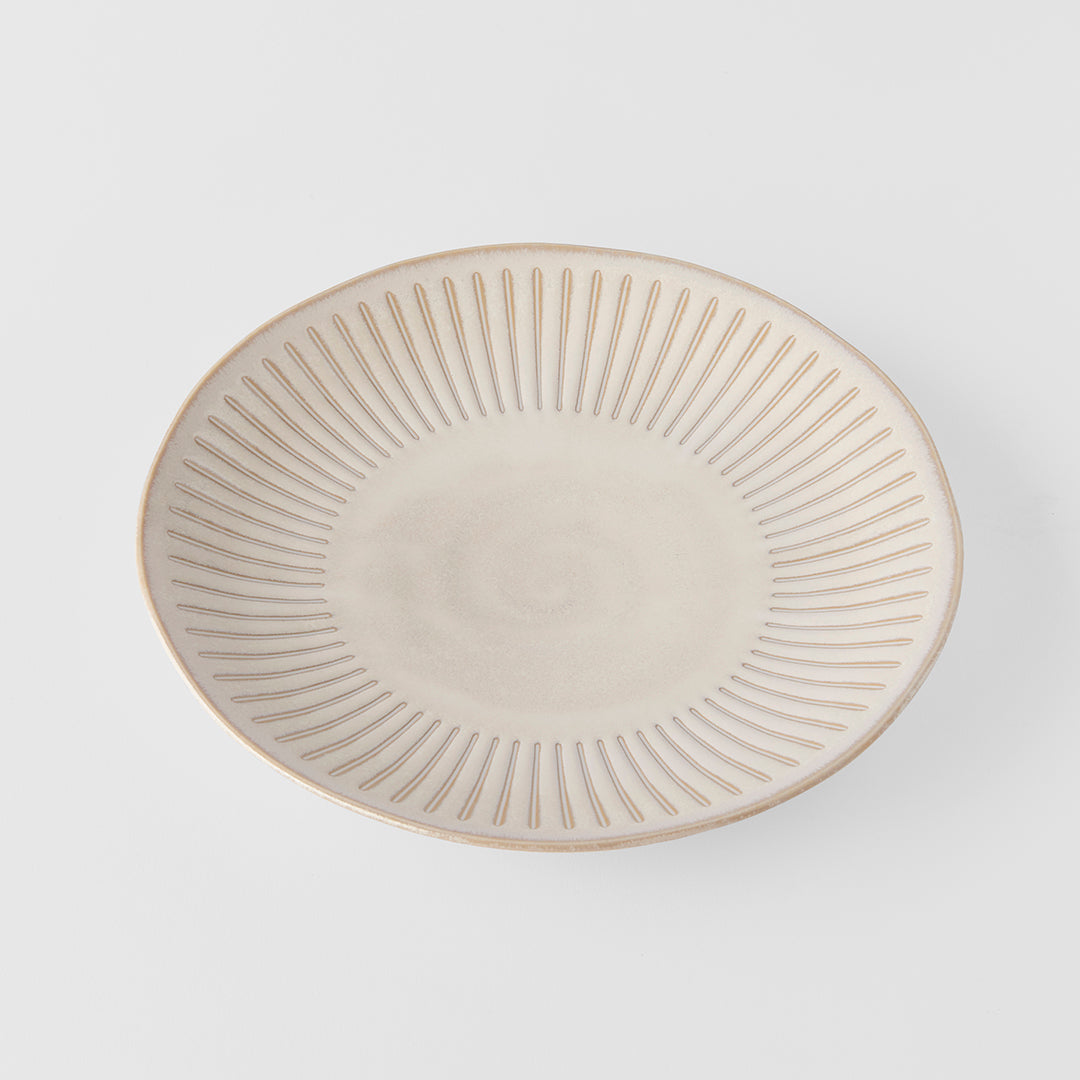 Ridged Alabaster Dinner Plate 23cm