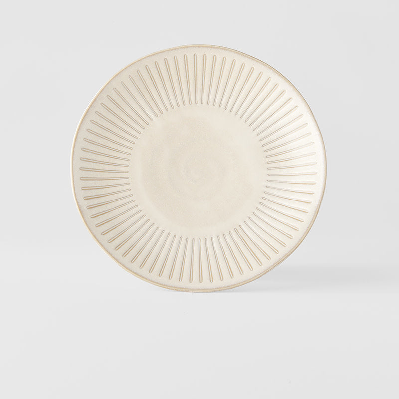 Ridged Alabaster Dinner Plate 23cm