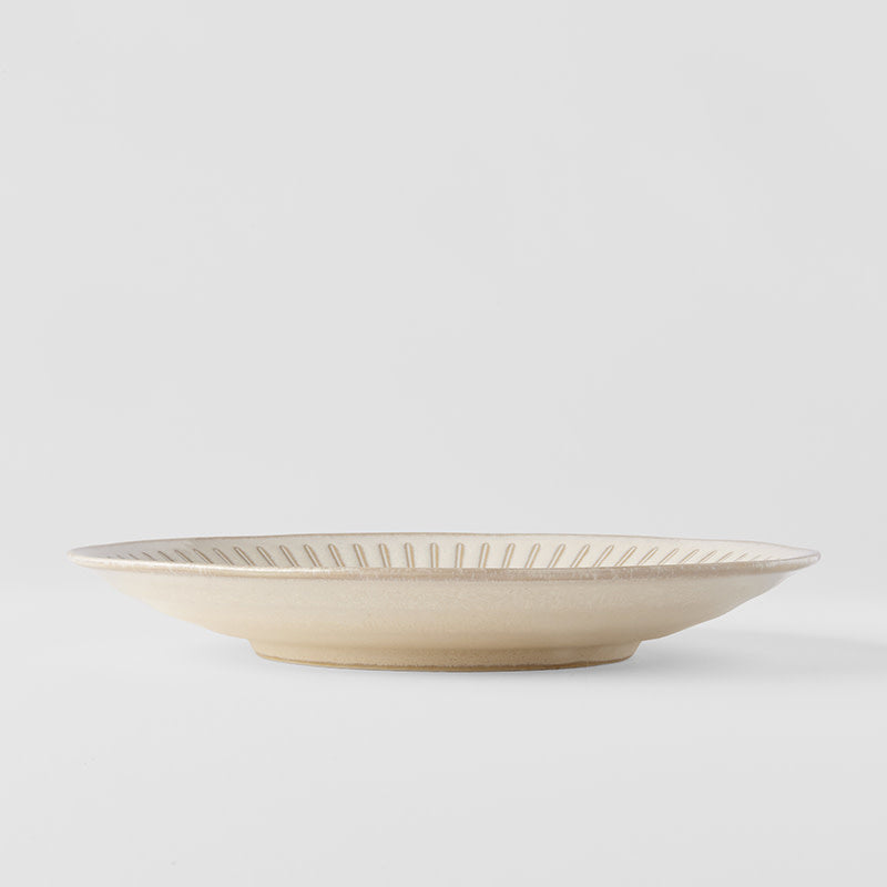 Ridged Alabaster Dinner Plate 23cm