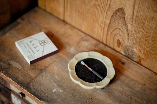 Hibi Seto Tray Flower Oribe Yellow