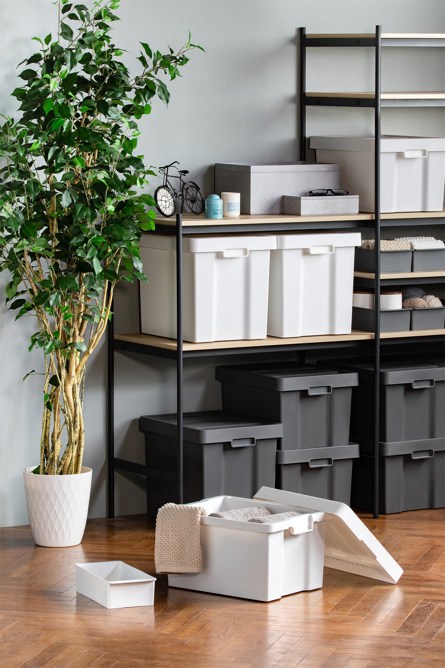 Like-it Store-Up Deep Storage Container 35L with Tray - Black