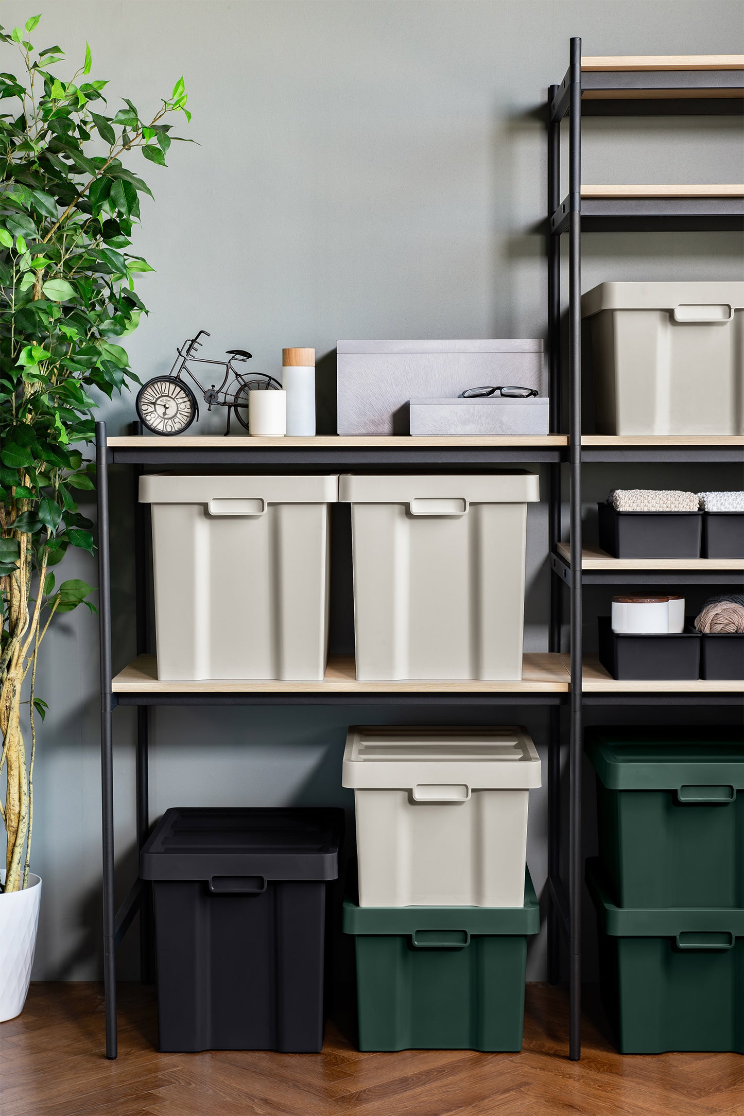 Like-it Store-Up Deep Storage Container 35L with Tray - Beige