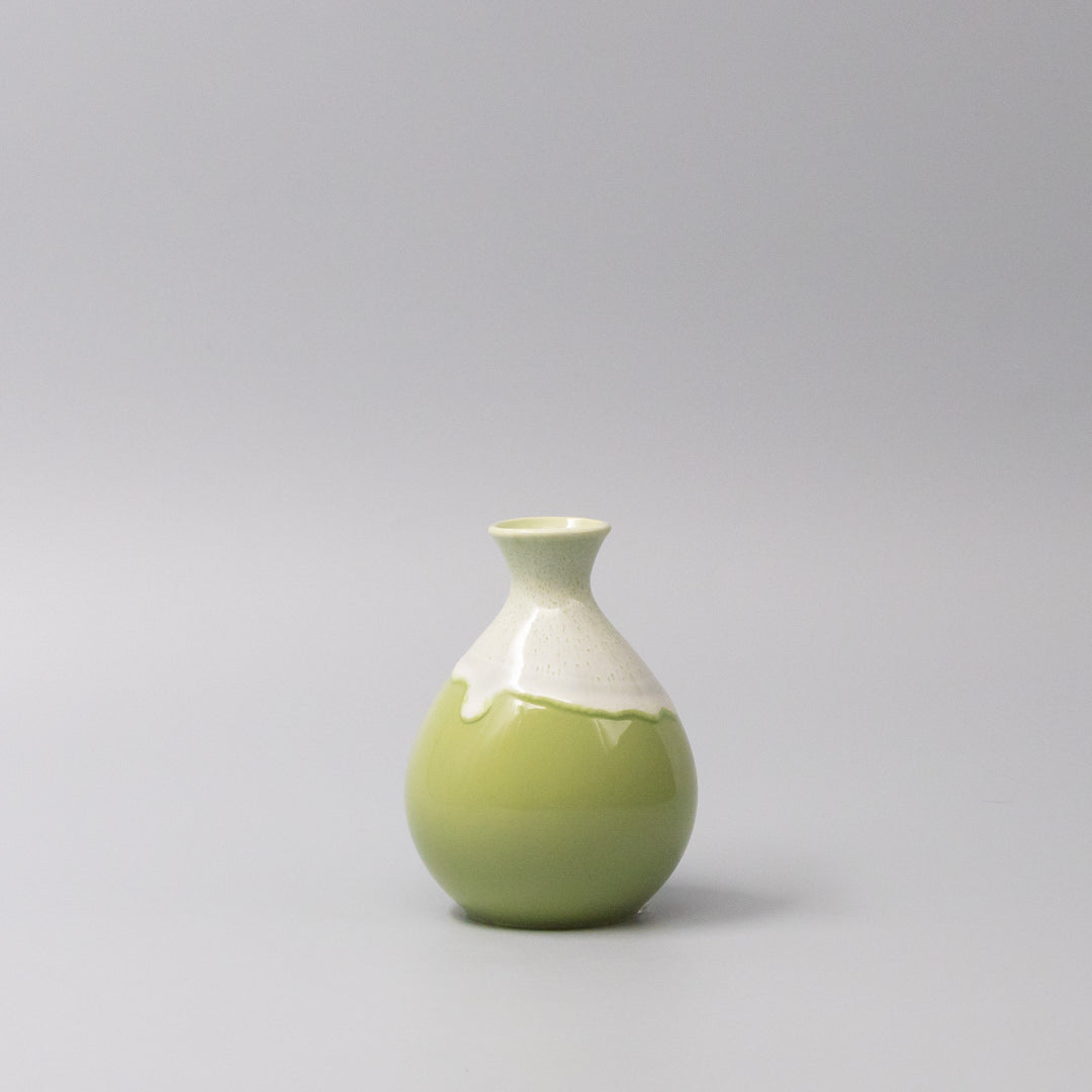 Sake Jug Green Gloss White Drip 300ml