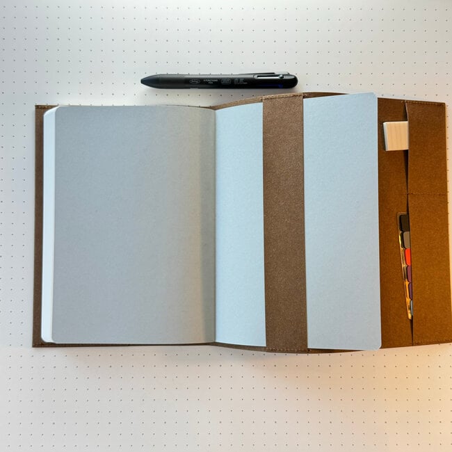 Stalogy Plain 365 Days A5 Notebook, Red with Camel Cover