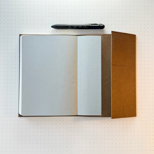 Stalogy Plain 365 Days A5 Notebook, Red with Camel Cover