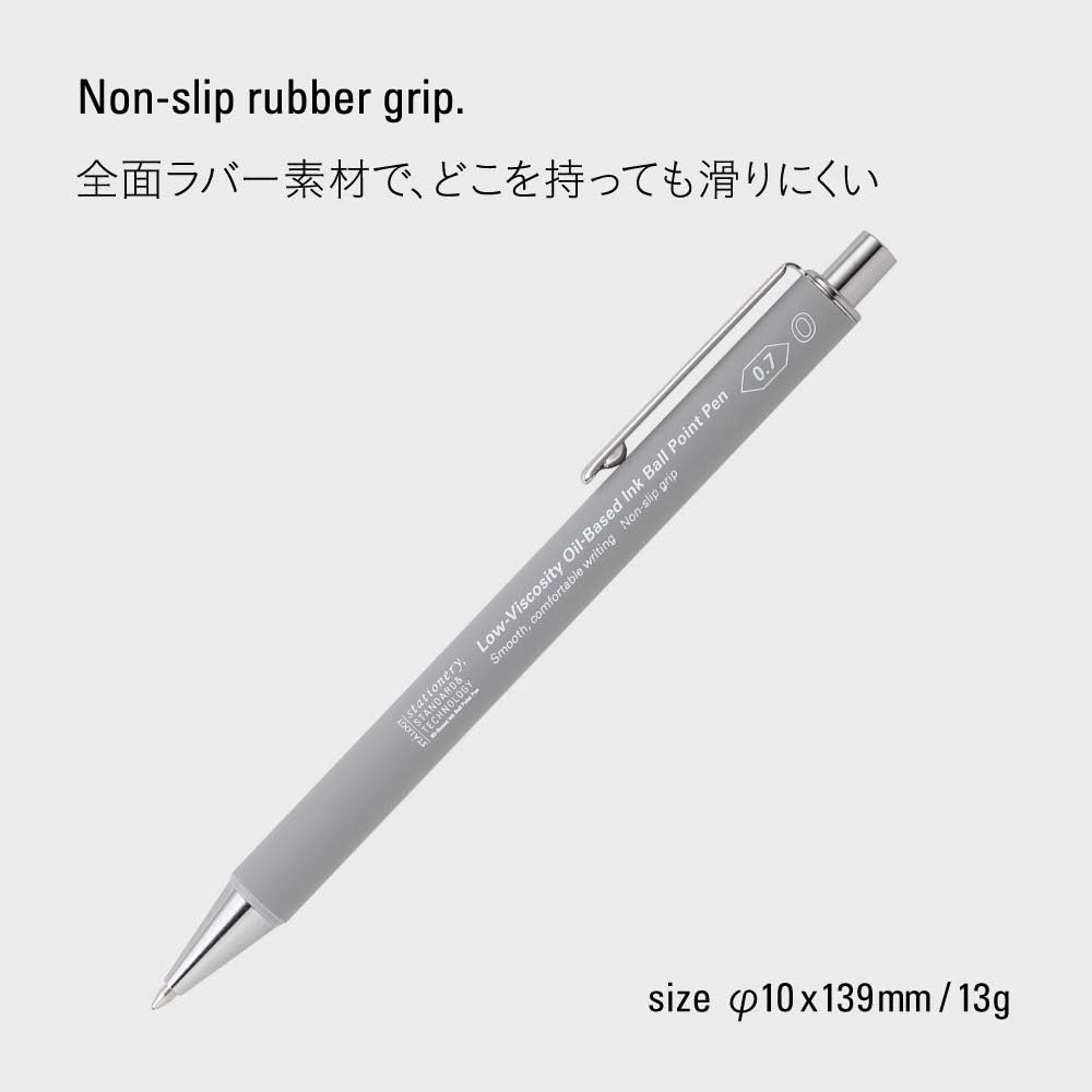Stalogy Smooth Low-Viscosity Ballpoint Pen 0.7mm, Grey