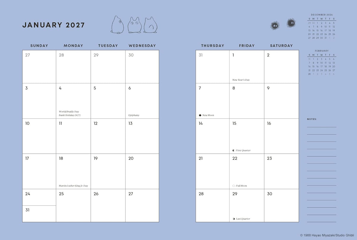 Studio Ghibli My Neighbour Totoro 2027 Planner