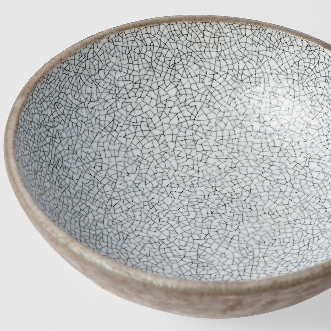 Crazed Grey Small shallow Bowl 13cm