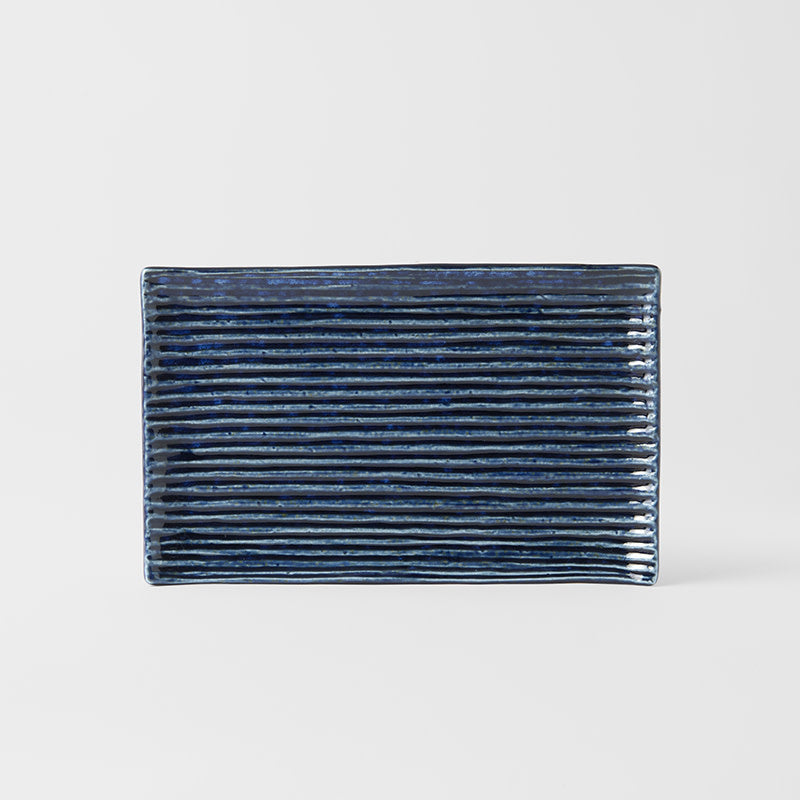 Sushi Plate Blue Contour Glaze 24cm
