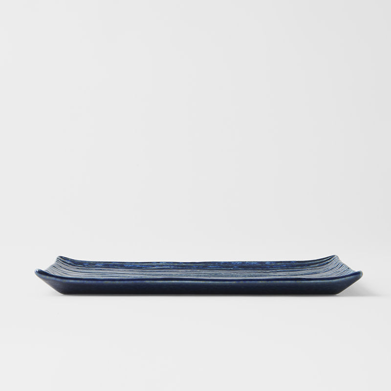 Sushi Plate Blue Contour Glaze 24cm