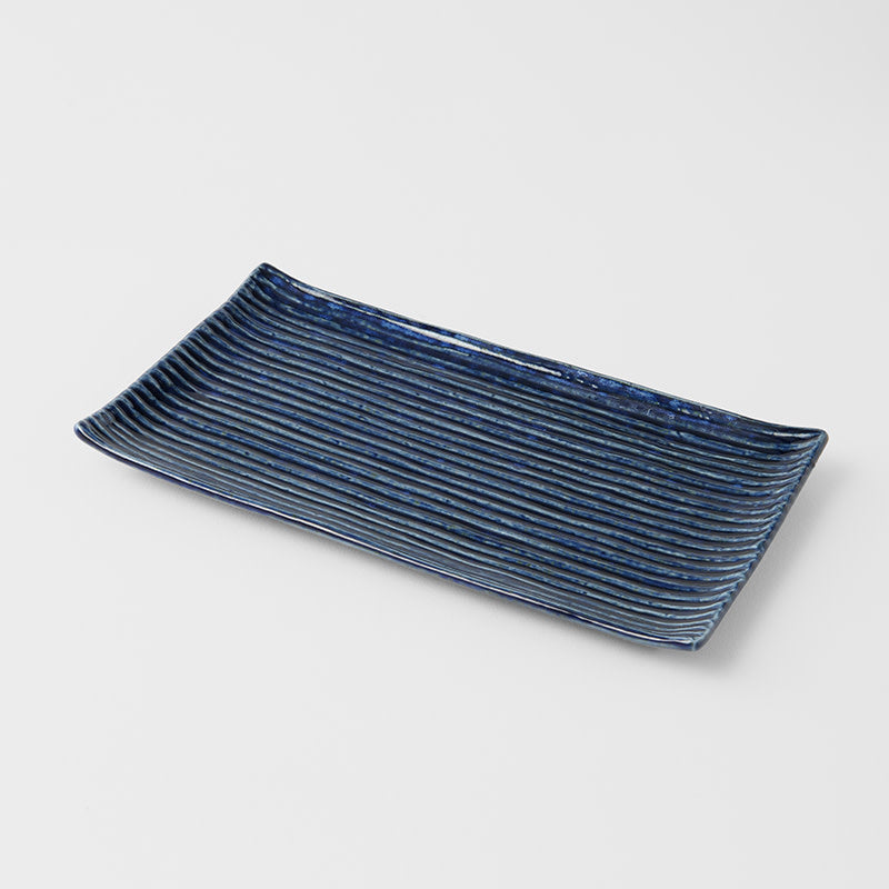 Sushi Plate Blue Contour Glaze 24cm
