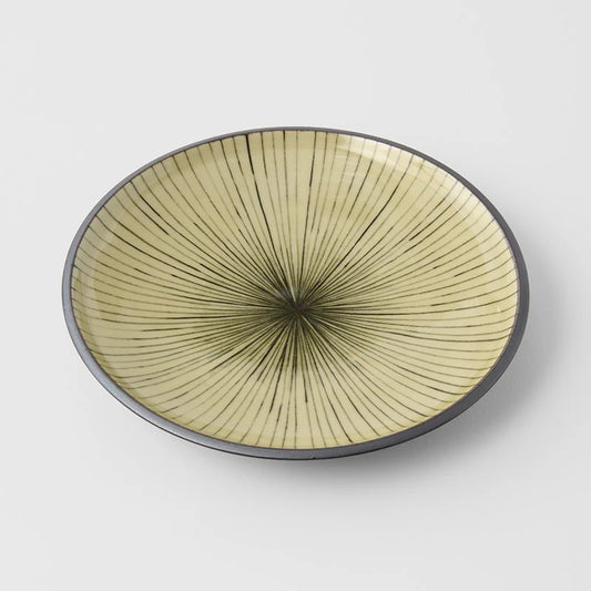 Dark Green Converging Lines Tapas Plate 17cm