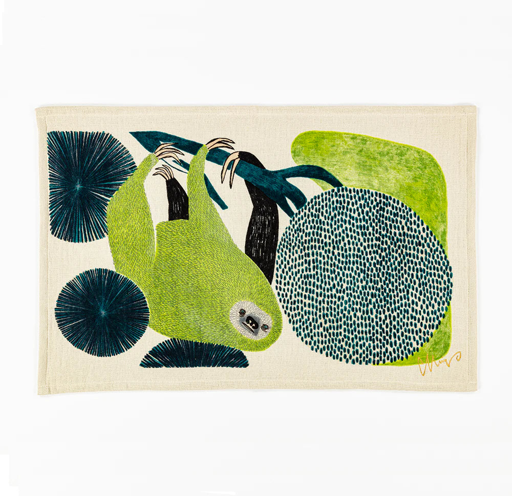 Tea Towel: Sloth The job called Namakeru/Green 45x70cm