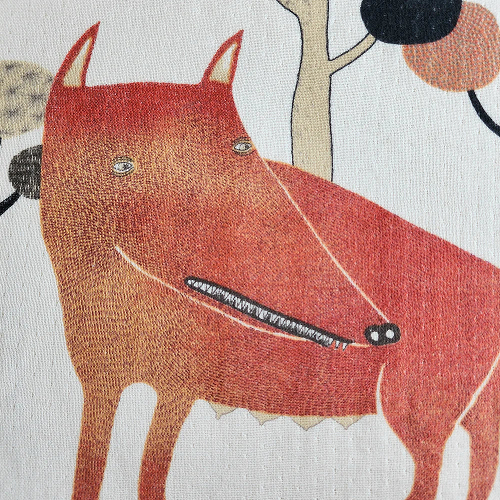 Tea Towel: Wolf (Teke Teke Song)/Beige 45x70cm