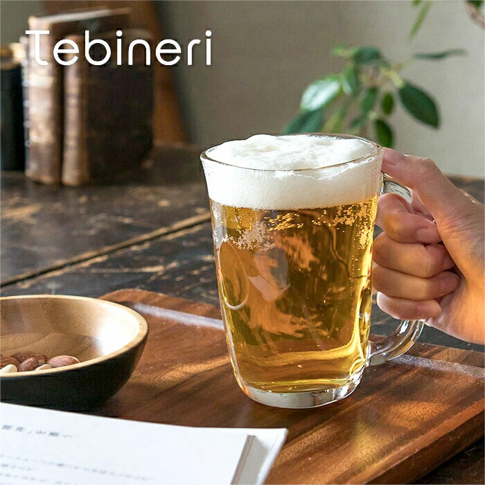 Tebineri Large Glass Beer Mug 410ml