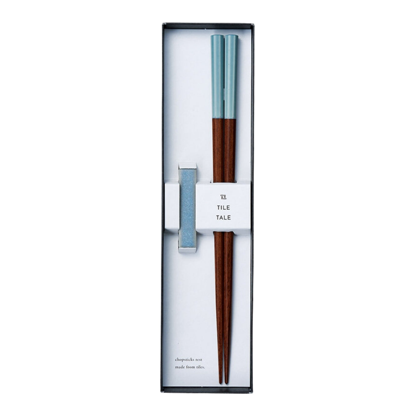 Tile Tale Chopstick Gift Set with Tile Chopstick Rest - Blue