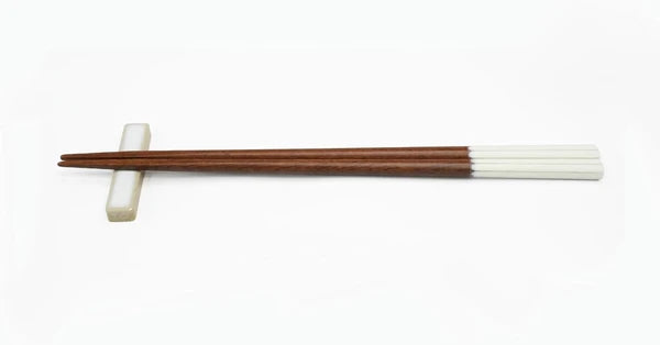 Tile Tale Chopstick Gift Set with Tile Chopstick Rest - White