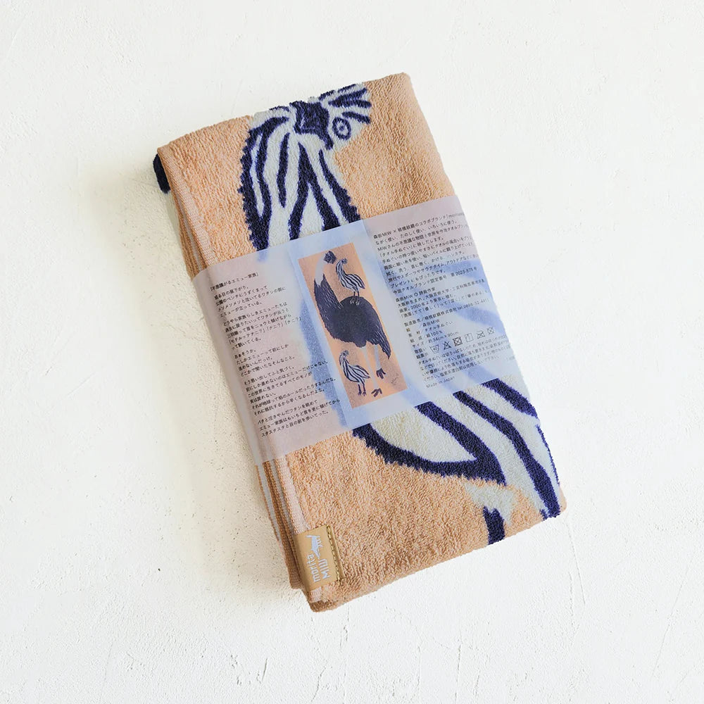 Towel Tenugui: Wonderful Emu Family 90x34cm