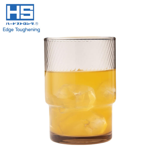 Toyo-Sasaki HS Blue Spiral Stackable Glass Tumbler 250ml - Amber