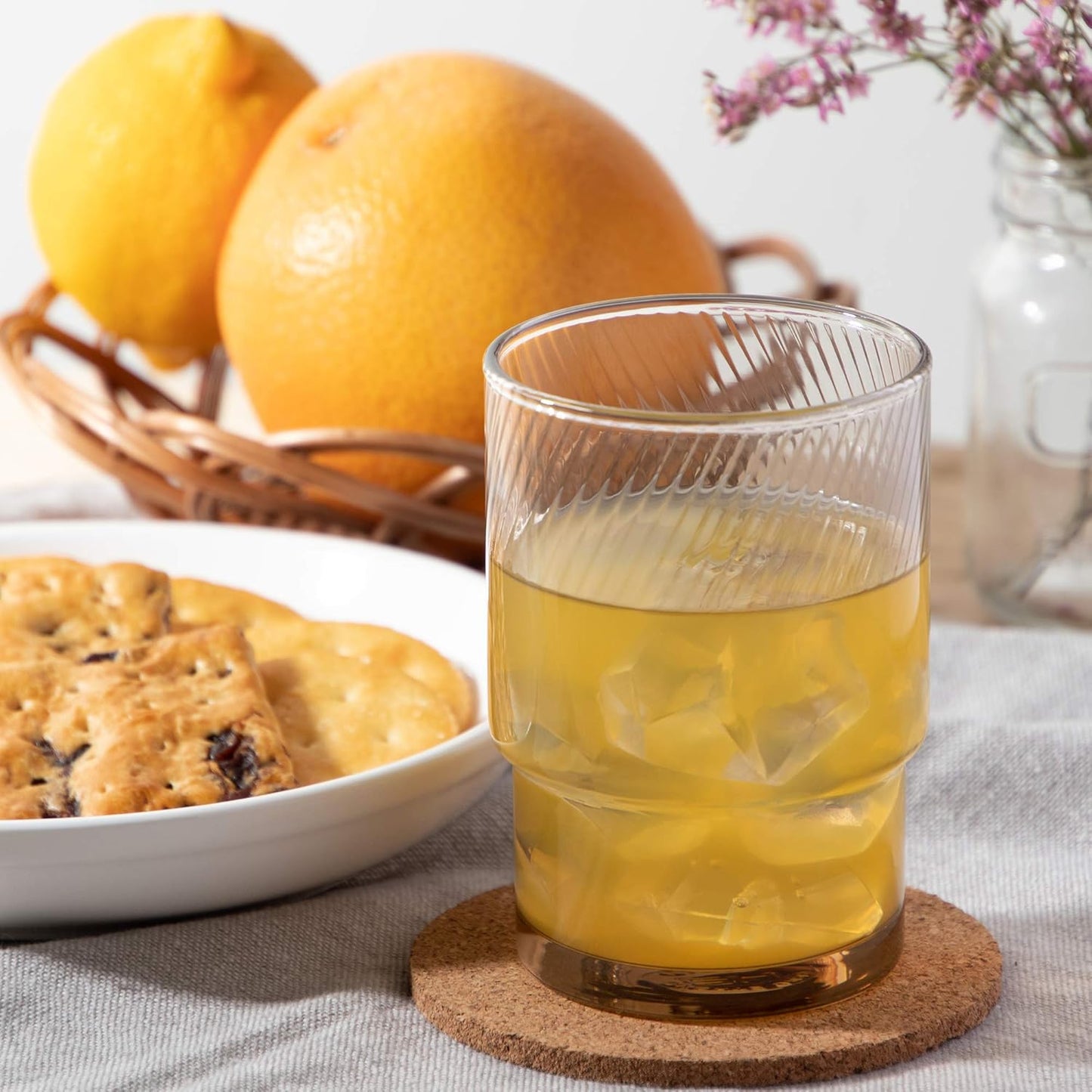 Toyo-Sasaki HS Blue Spiral Stackable Glass Tumbler 250ml - Amber