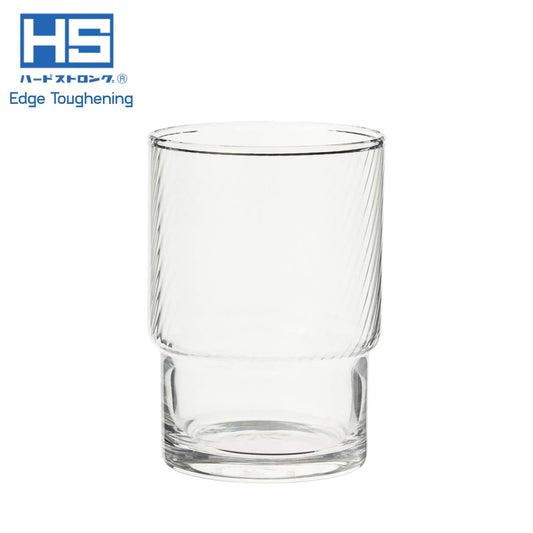 Toyo-Sasaki HS Blue Spiral Stackable Glass Tumbler 250ml - Clear