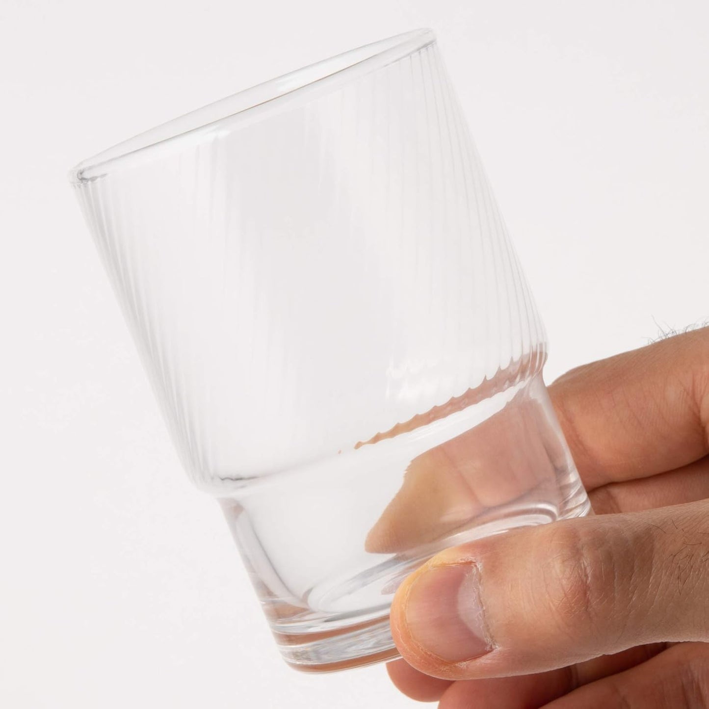 Toyo-Sasaki HS Blue Spiral Stackable Glass Tumbler 250ml - Clear
