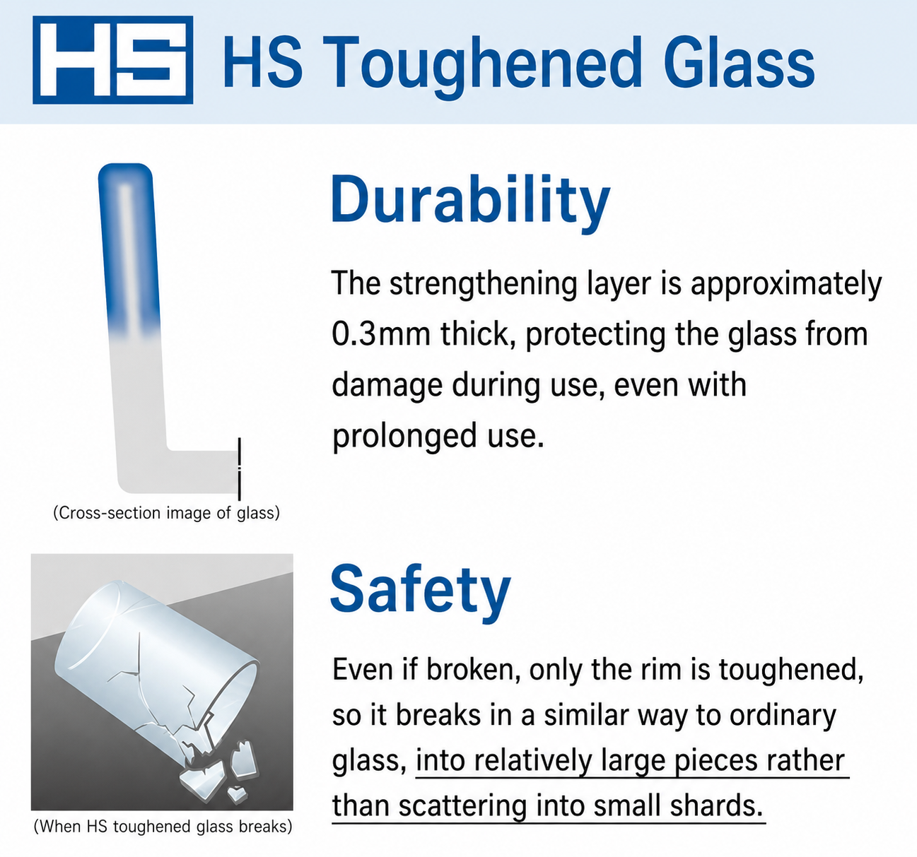 Toyo-Sasaki HS Blue Stackable Glass Tumbler 200ml - Clear