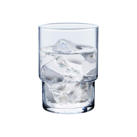 Toyo-Sasaki HS Blue Stackable Glass Tumbler 250ml - Clear