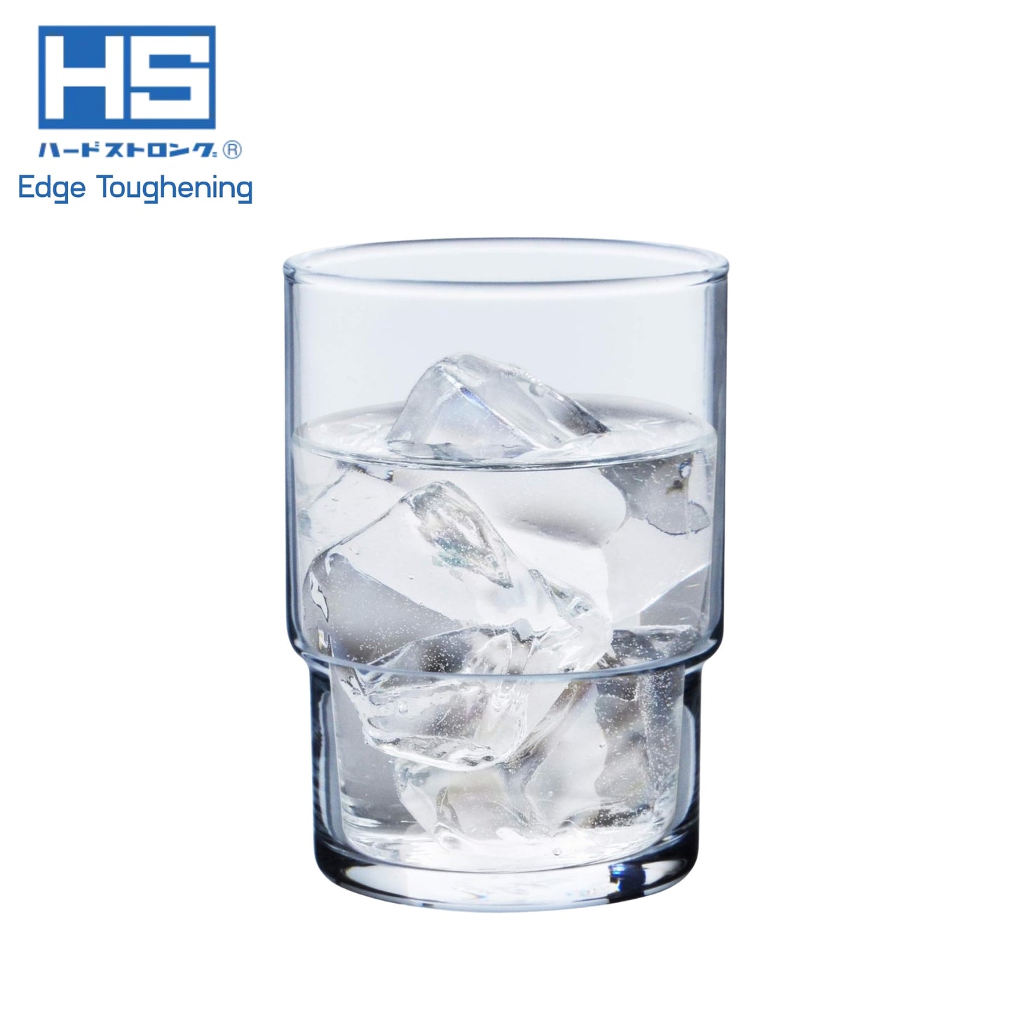 Toyo-Sasaki HS Blue Stackable Glass Tumbler 250ml - Clear