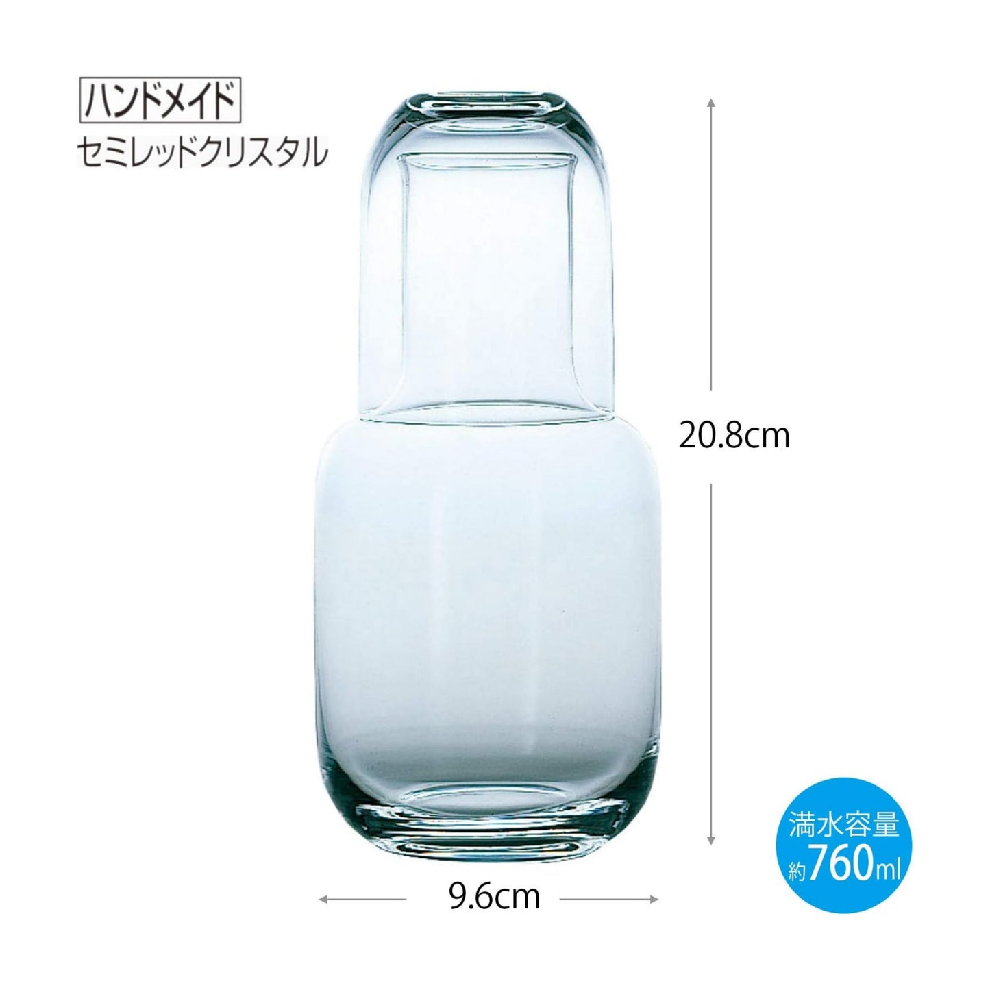 Toyo-Sasaki Handmade Crystal Night Carafe Glass Set 760ml