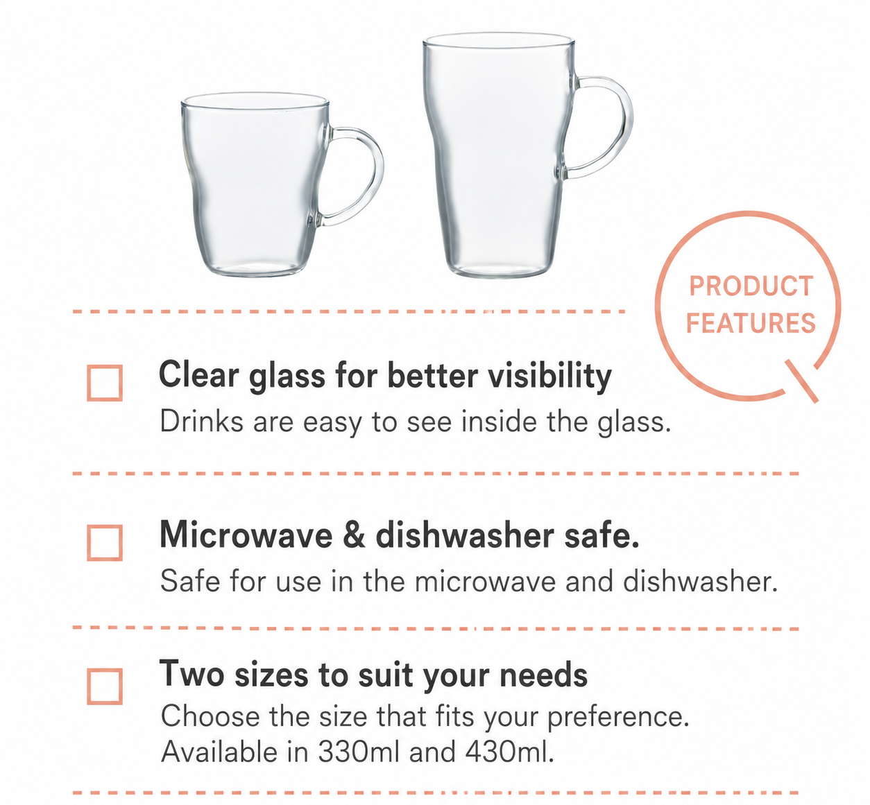 Toyo-Sasaki Heat-Resistant Glass Mug 330ml
