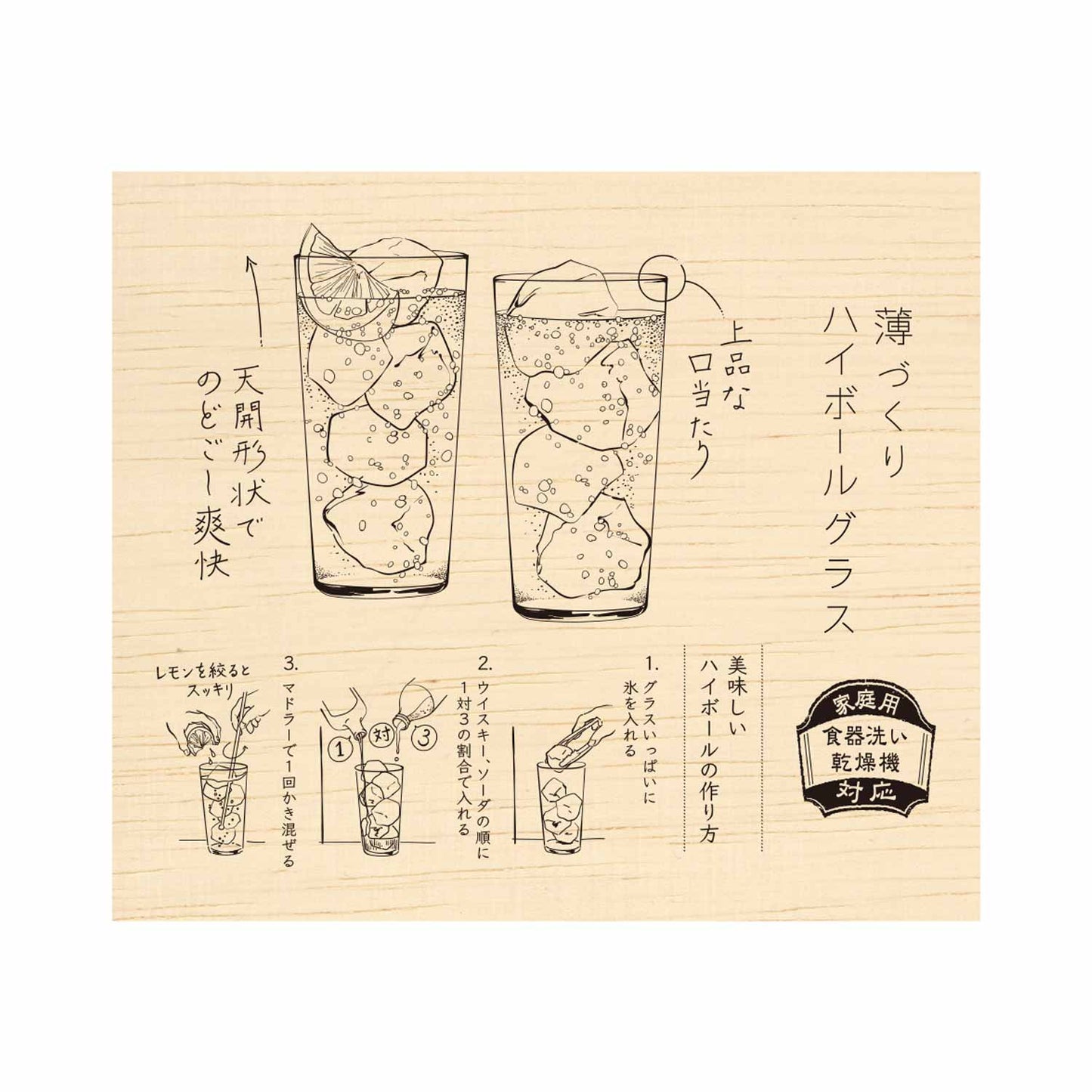 Toyo-Sasaki Usurai HS Platinum Highball Glass Gift Set 420ml