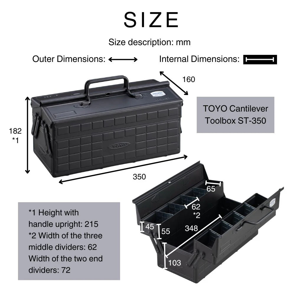Toyo Steel Cantilever Toolbox ST-350 Titanium